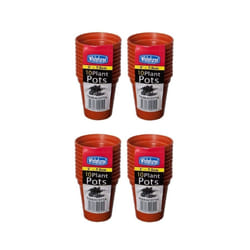 40 Small Plastic Seed Pots 7.5cm Terracotta Colour