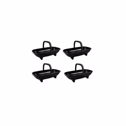 4 Black Garden Trug Planters 53cm Plastic Basket Plant Pot With Handle