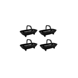 4 Black Garden Trug Planters 53cm Plastic Basket Plant Pot With Handle