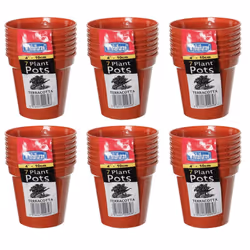 42 Small Plastic Seed Pots 10cm Germination Pots Terracotta Colour