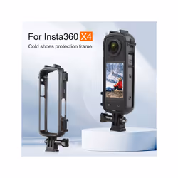For Insta360 X4 PULUZ Cold Shoe PC Plastic Protective Frame with Adapter Mount & Screw (Black)