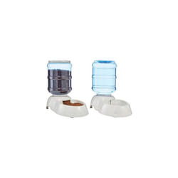 Amazon Basics Dog and Cat Feeder Dispenser for Food and Water, 2.5 Gallon, Large, Grey
