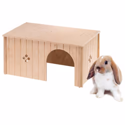 Ferplast Rabbit House, Guinea Pig Wooden House, Small Pet House, FSC Certificated Wood, 52 x 31 x 26 cm