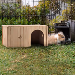 Ferplast Rabbit House, Guinea Pig Wooden House, Small Pet House, FSC Certificated Wood, 52 x 31 x 26 cm