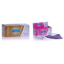 Pasante King Size (Large) Condoms - Pack of 144 & Regular Condoms - Pack of 144