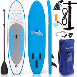 SereneLife Inflatable Stand Up Paddle Board, SUP Board- Paddleboards for Adults & Youth, Paddle Board Accessories,15.25 cm Th ...