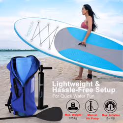 SereneLife Inflatable Stand Up Paddle Board, SUP Board- Paddleboards for Adults & Youth, Paddle Board Accessories,15.25 cm Thick Standup Paddleboardin
