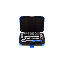 Draper Expert 18 Piece Metric Socket Set | Ratchet Tool and Case | 3/8" Square Drive | HI-TORQ MM/AF Sockets | DIY Home