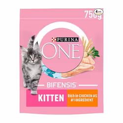 Purina ONE Kitten Dry Cat Food Rich in Chicken 750g, Pack of 4