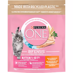 Purina ONE Kitten Dry Cat Food Rich in Chicken 750g, Pack of 4