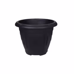 Black Round Venetian Decorative Plastic Garden Flower Planter Pot 33cm