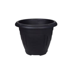 Black Round Venetian Decorative Plastic Garden Flower Planter Pot 33cm