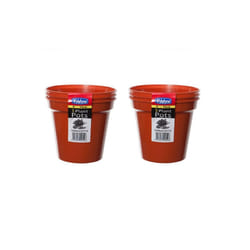 6 Large Plastic Seed Plant Pots 15cm Germination Terracotta Colour