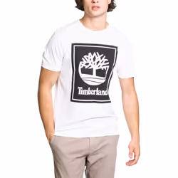 Timberland Mens Printed T Shirts Casual Cotton Top - White, S