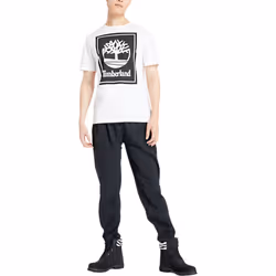 Timberland Mens Printed T Shirts Casual Cotton Top - White, S