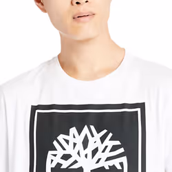 Timberland Mens Printed T Shirts Casual Cotton Top - White, S