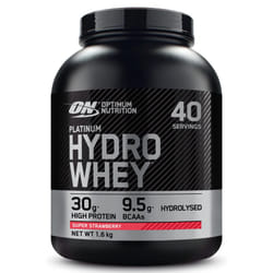 Optimum Nutrition Platinum Hydro Whey, Hydrolysed Whey Protein Isolate Powder with Essential Amino Acids, Glutamine and BCAA, Super Strawberry Flavou