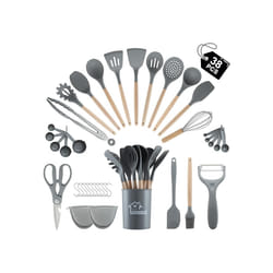 38 Pieces Kitchen Utensils Set, BEWOS Silicone Cooking Utensils Set with Spatula, Utensil Holder and Measuring Spoons,
