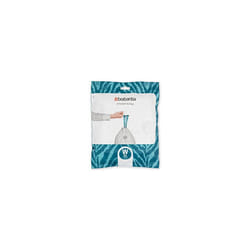 Brabantia 137846 PerfectFit Bin Liners (Size W/5 Litre) Thick Plastic Trash Bags with Tie Tape Drawstring Handles (40 Bags), White