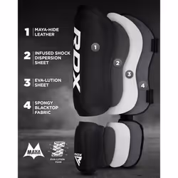 RDX Shin Guard MMA Instep Leg Pads Protective Gear Thai Boxing Training Kickboxing., Black, XL