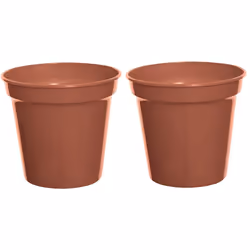 2 Large Plastic Plant Pot 17cm 7Inch Cultivation Pot Terracotta Colour