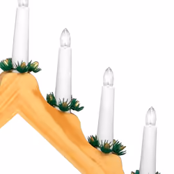 Wooden Candle Bridge Battery Christmas Window Light Warm White LEDs