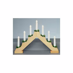 Wooden Candle Bridge Battery Christmas Window Light Warm White LEDs