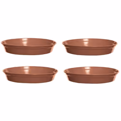 4 Plastic Plant Pot Saucers 19cm Terracotta Colour For 7 or 8 Inch Pot