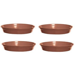 4 Plastic Plant Pot Saucers 19cm Terracotta Colour For 7 or 8 Inch Pot