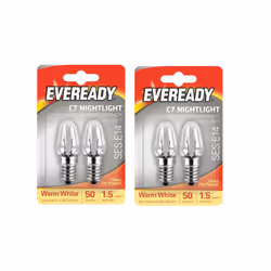 4x E14 Replacement Night Light Bulbs 7W E14 Screw Cap Small Warm White