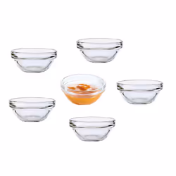 12x Glass Dip Bowls Luminarc Sauce Condiment Stacking Dishes 6cm x 3cm