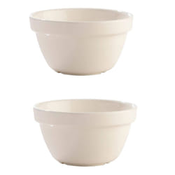 2x Mason Cash Off White Pudding Basin Baking Mixing Bowl 17cm 1 Litre