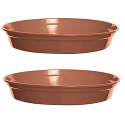 2 Plastic Plant Pot Saucers 19cm Terracotta Colour For 7 or 8 Inch Pot