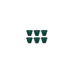 6 Green Round Venetian Pot Decorative Plastic Garden Planter 43cm