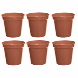 6 Large Plastic Plant Pot 17cm 7Inch Cultivation Pot Terracotta Colour