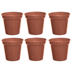 6 Large Plastic Plant Pot 17cm 7Inch Cultivation Pot Terracotta Colour