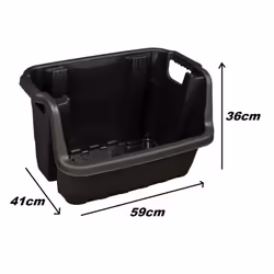 Heavy Duty Stacking Box Veg Recycling Storage Box Home Tool Black