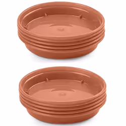 10 Plant Pot Saucers Plastic Terracotta Colour For 5 and 6 Inch Pots