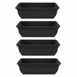 4 Black Trough Plant Pot Plastic Winchester Flower Patio Planter 60cm