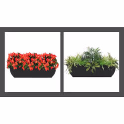 4 Black Trough Plant Pot Plastic Winchester Flower Patio Planter 60cm