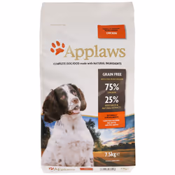 Applaws Complete and Grain Free Dry Dog Food for Adult Medium and Small Dogs, Chicken, 7.5 kg (Pack of 1)