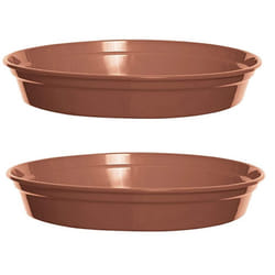 2 Plastic Plant Pot Saucers 24cm Terracotta Colour for 10 Inch Pot