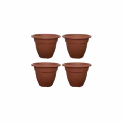 4 x 45cm Terracotta Round Bell Plant Pot Flower Planter Plastic Pot