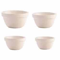 Set Of 4 Mason Cash Off White Pudding Basin Bowl 20cm 17cm 16cm 14cm