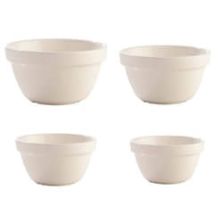 Set Of 4 Mason Cash Off White Pudding Basin Bowl 20cm 17cm 16cm 14cm