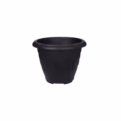 Black Round Venetian Pot Decorative Plastic Garden Flower Planter 43cm