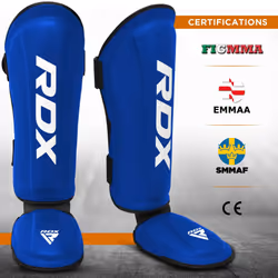 RDX Shin Guards Kickboxing Muay Thai, SATRA SMMAF Approved, Premium Maya Hide Leather, Leg Instep Protection Pads, MMA Martial Arts kicking Sparring T