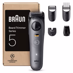 Braun Beard Trimmer Series 5, +5 Styling Tools, Ultra Sharp Blade, 120 Min Runtime, 40 Lengths, Waterproof, PrecisionWheel & ...