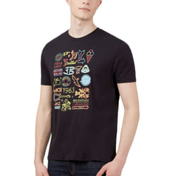 , XS) BEN SHERMAN Mens Printed T Shirts Summer Cotton Tee - Black (Cocktail