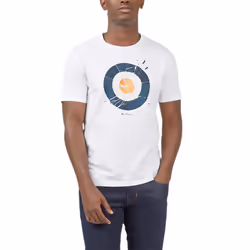 , 3XL) BEN SHERMAN 8148 Mens T Shirts Target Logo Tee Top - White (Smashed